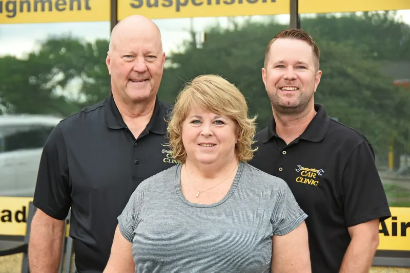 Owner Justin with his parents Doug and Karen, who opened Apple Valley Car Clinic in 1997