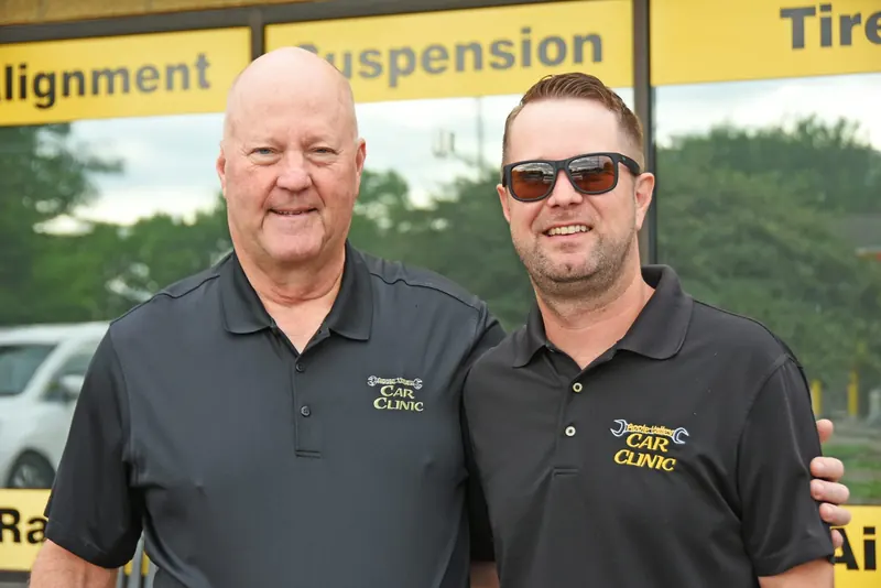 Apple Valley Car Clinic owner Justin with his father Doug, who opened the shop in 1997